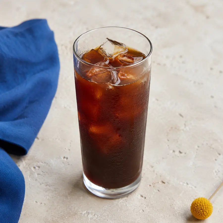 Dark cold brew coffee over ice